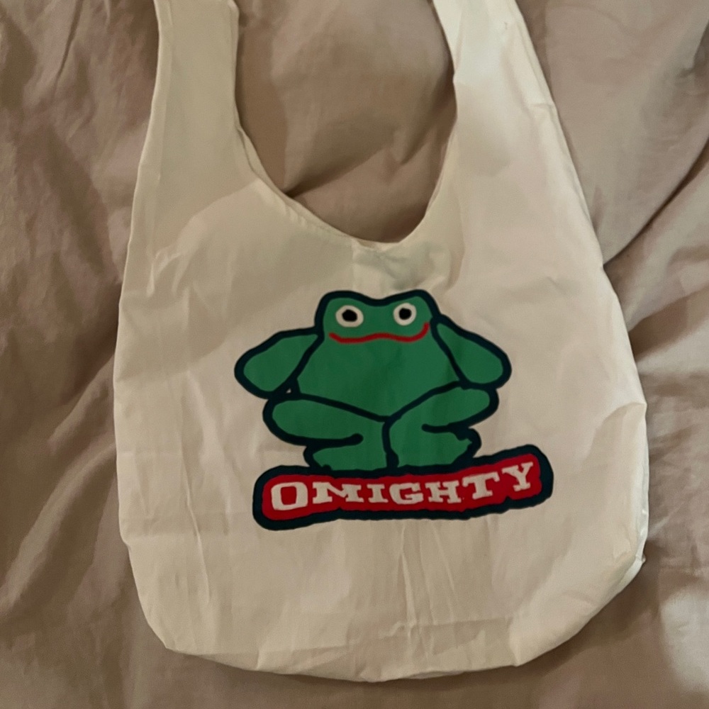 Omighty Frog Crossbody Canvas Hobo Market Tote - New Never Used